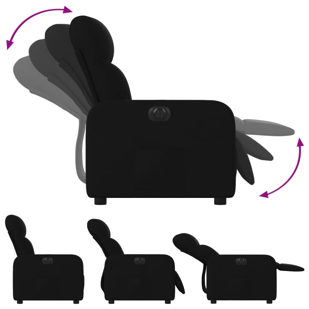 Fauteuil inclinable électrique Noir Tissu Fauteuils vidaXL   