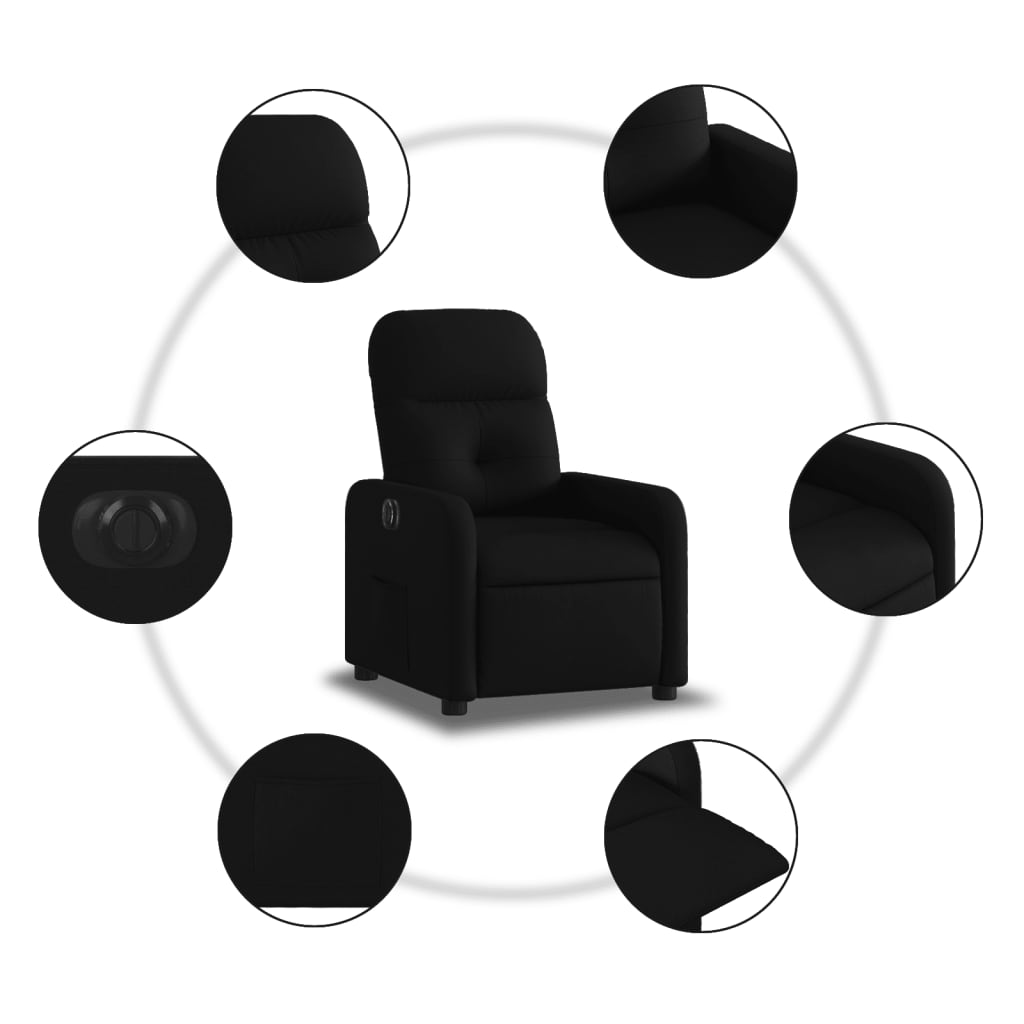 Fauteuil inclinable électrique Noir Tissu Fauteuils vidaXL   