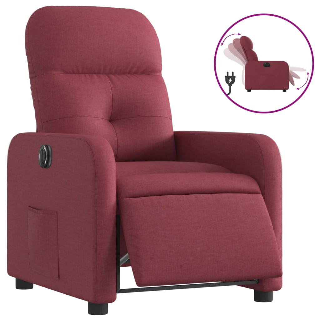 Fauteuil inclinable électrique Rouge bordeaux Tissu - Xios Store SNC