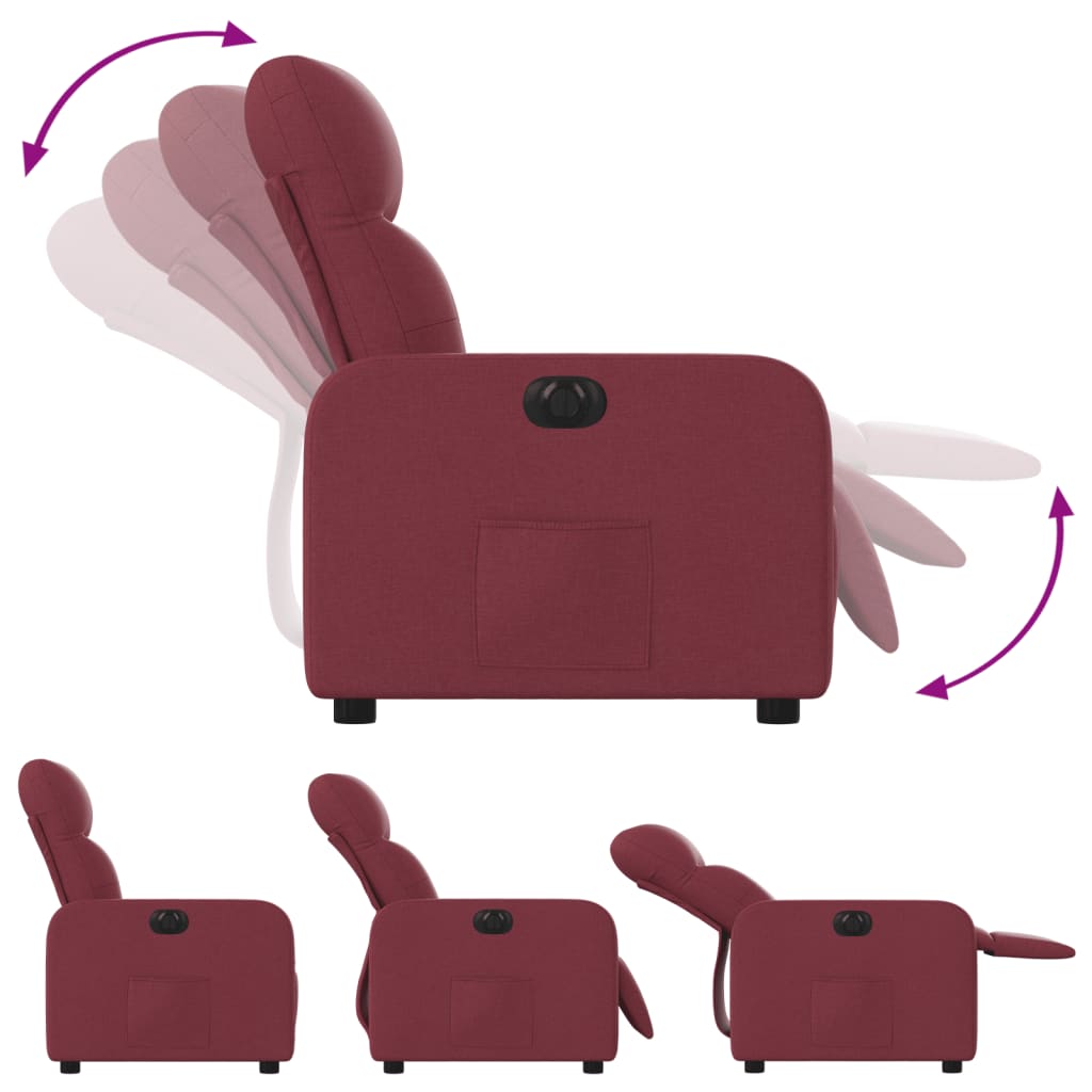 Fauteuil inclinable électrique Rouge bordeaux Tissu - Xios Store SNC