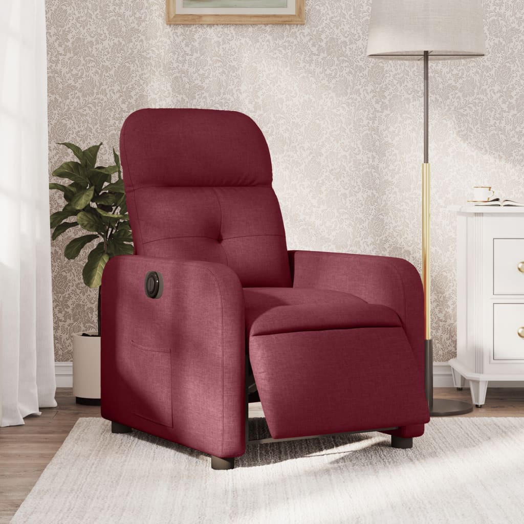 Fauteuil inclinable électrique Rouge bordeaux Tissu - Xios Store SNC