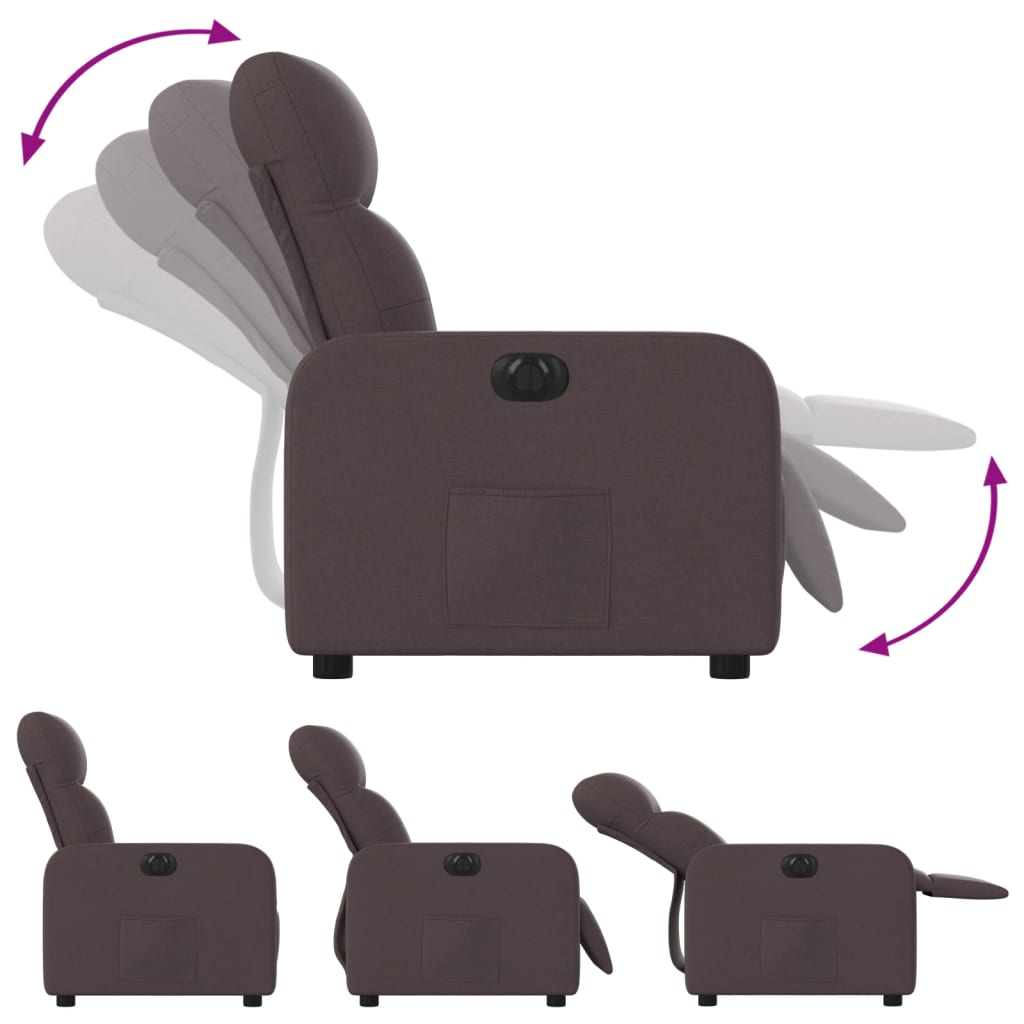 Fauteuil inclinable électrique Marron foncé Tissu - Xios Store SNC