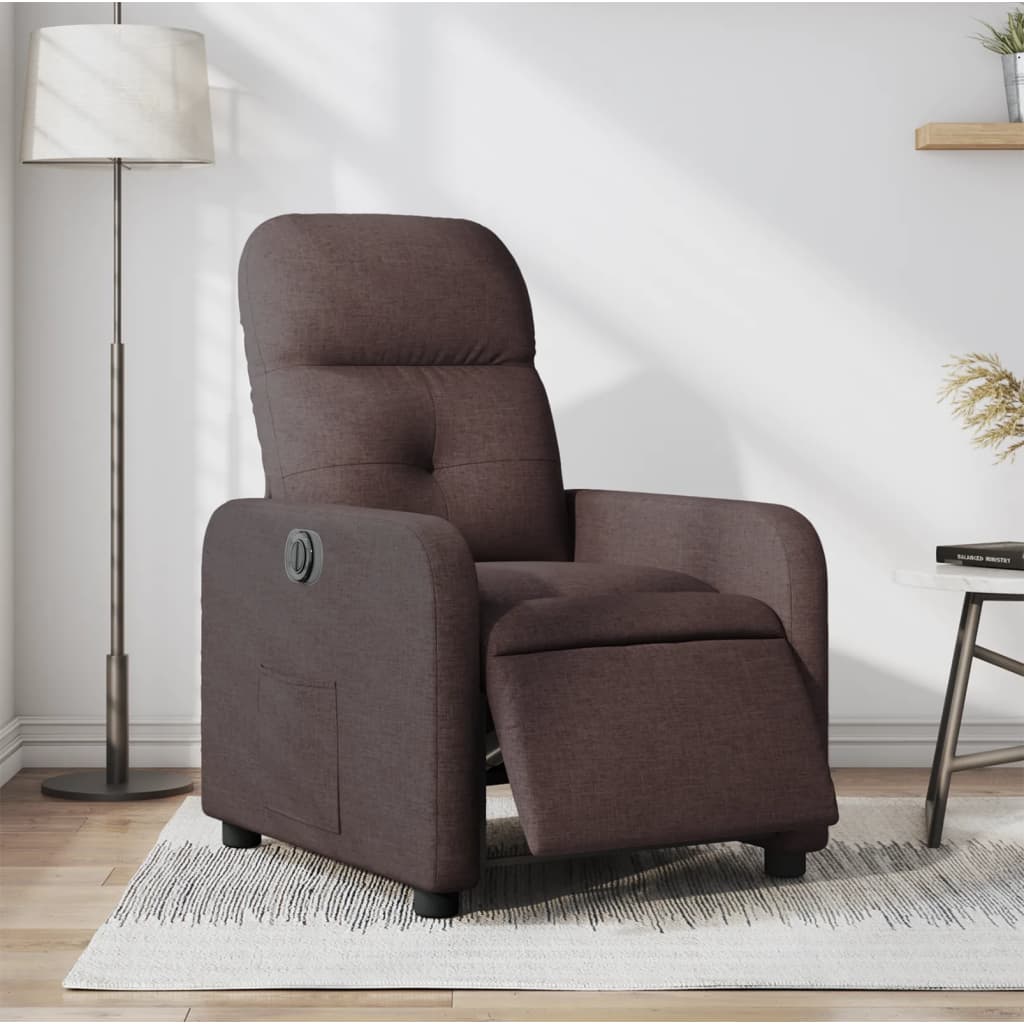 Fauteuil inclinable électrique Marron foncé Tissu - Xios Store SNC