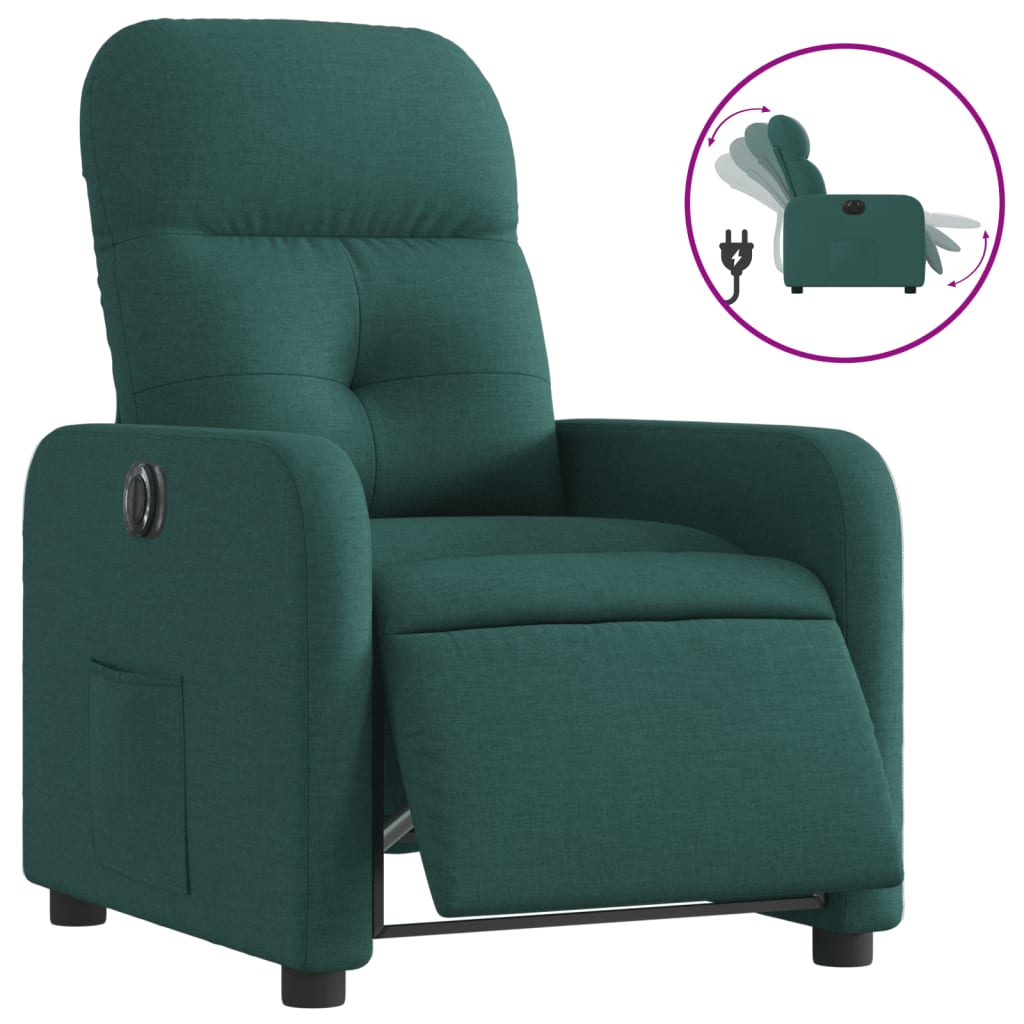 Fauteuil inclinable électrique Vert foncé Tissu - Xios Store SNC