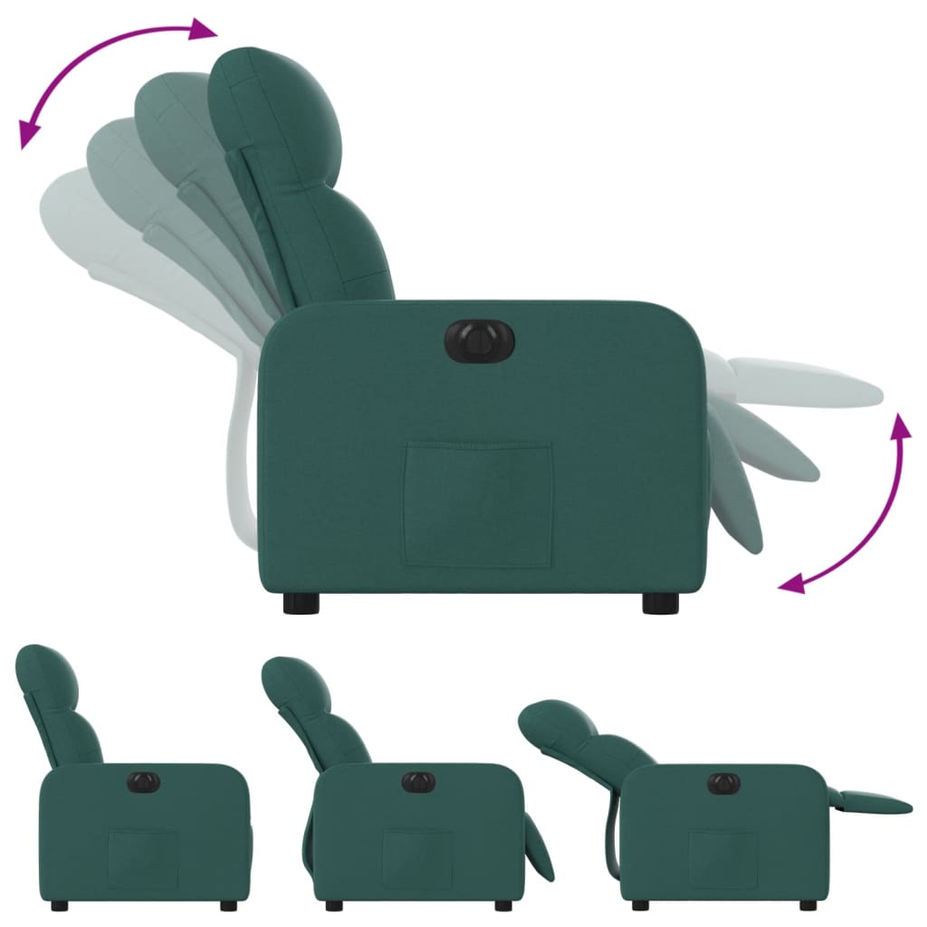 Fauteuil inclinable électrique Vert foncé Tissu - Xios Store SNC