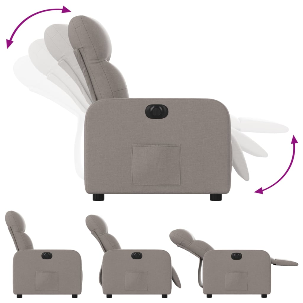 Fauteuil inclinable électrique Taupe Tissu Fauteuils vidaXL   