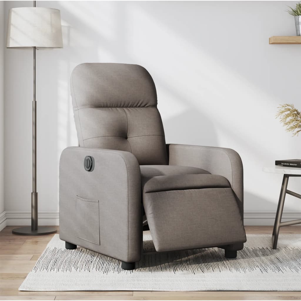 Fauteuil inclinable électrique Taupe Tissu Fauteuils vidaXL   