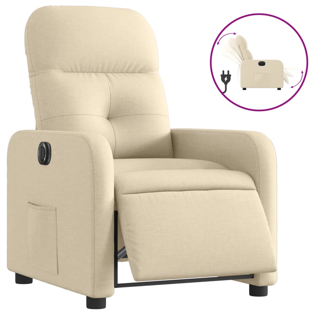 Fauteuil inclinable électrique Crème Tissu - Xios Store SNC