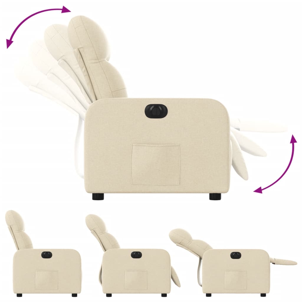 Fauteuil inclinable électrique Crème Tissu - Xios Store SNC