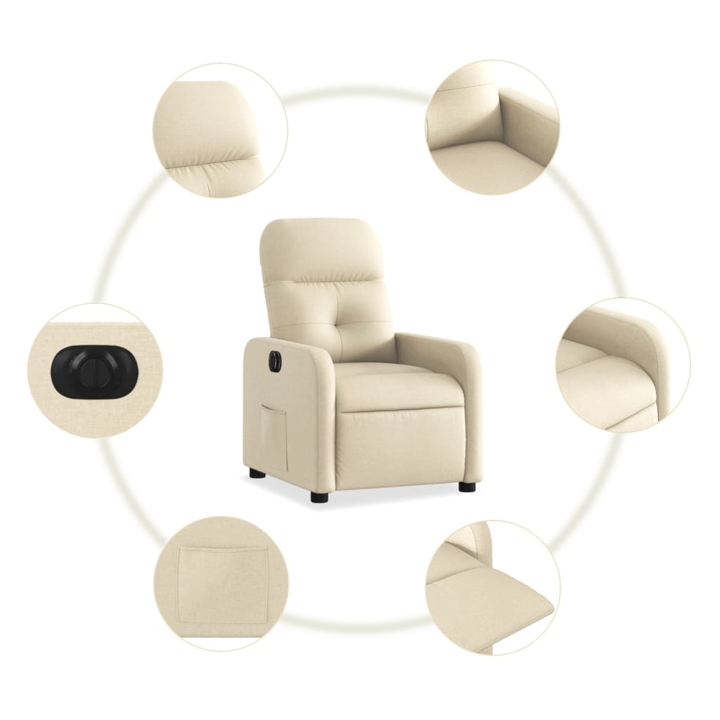 Fauteuil inclinable électrique Crème Tissu - Xios Store SNC