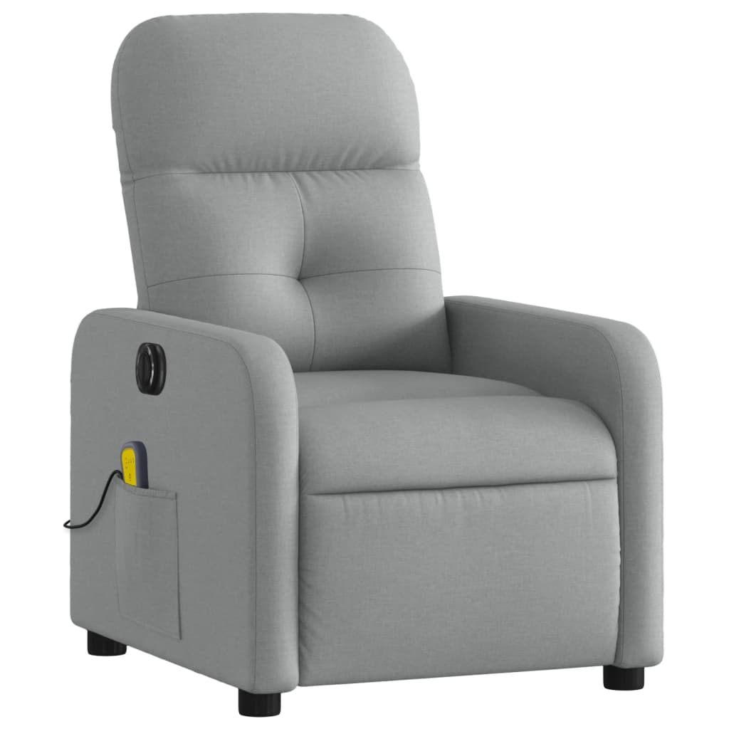 Fauteuil de massage inclinable électrique gris clair tissu Fauteuils vidaXL   