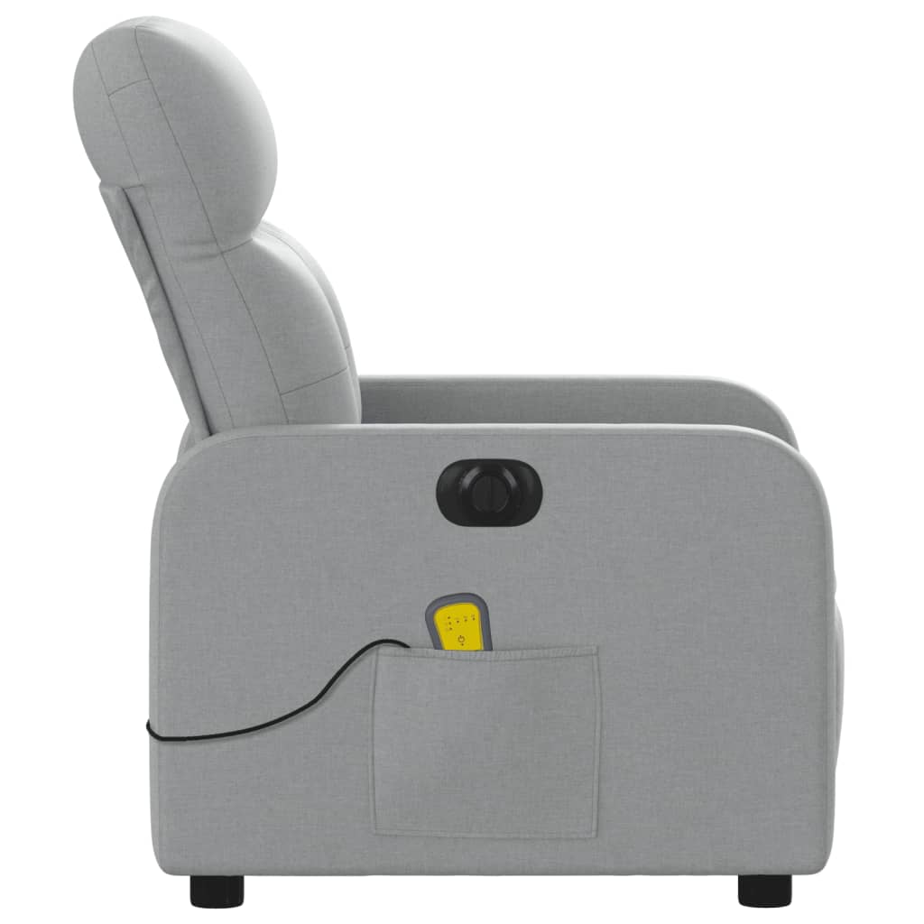 Fauteuil de massage inclinable électrique gris clair tissu Fauteuils vidaXL   