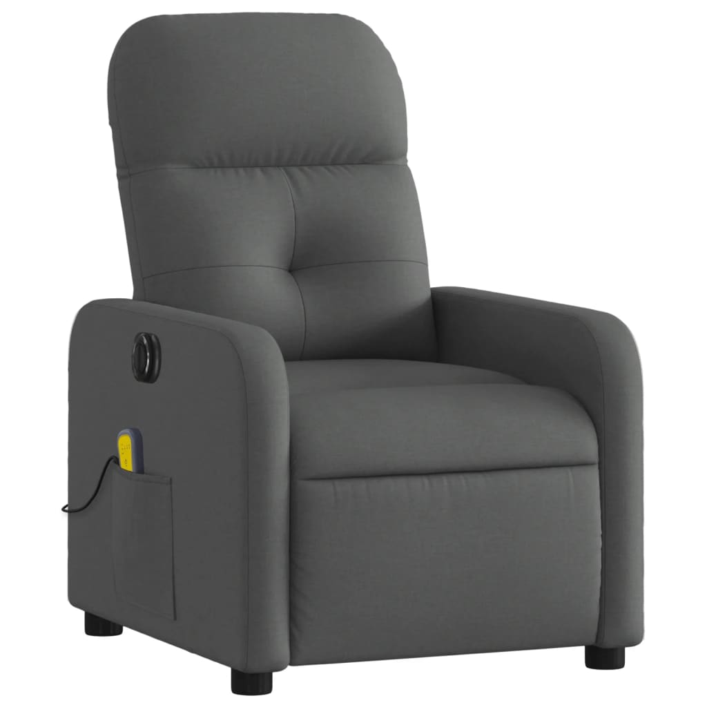 Fauteuil inclinable de massage électrique gris foncé tissu Fauteuils vidaXL   