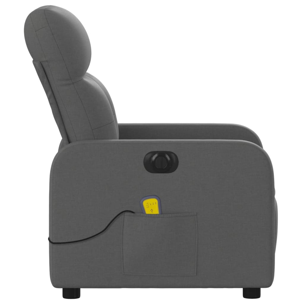 Fauteuil inclinable de massage électrique gris foncé tissu Fauteuils vidaXL   