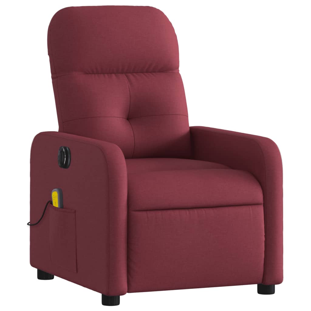 Fauteuil de massage inclinable électrique Rouge bordeaux Tissu - Xios Store SNC