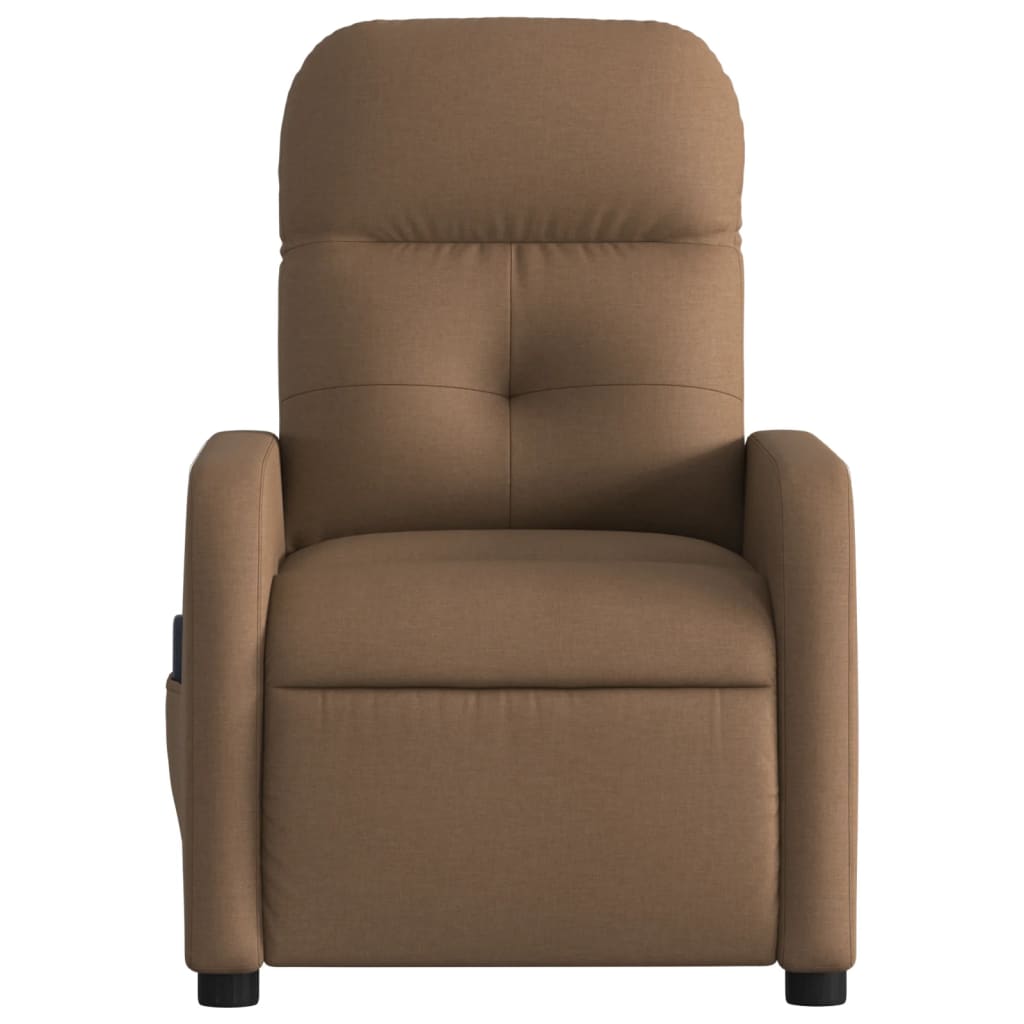 Fauteuil inclinable de massage électrique marron tissu Fauteuils vidaXL   