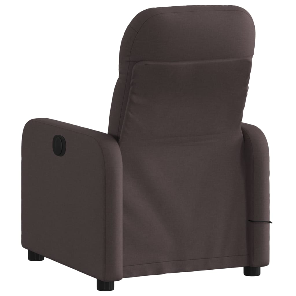 Fauteuil de massage inclinable électrique Marron foncé Tissu Fauteuils vidaXL   