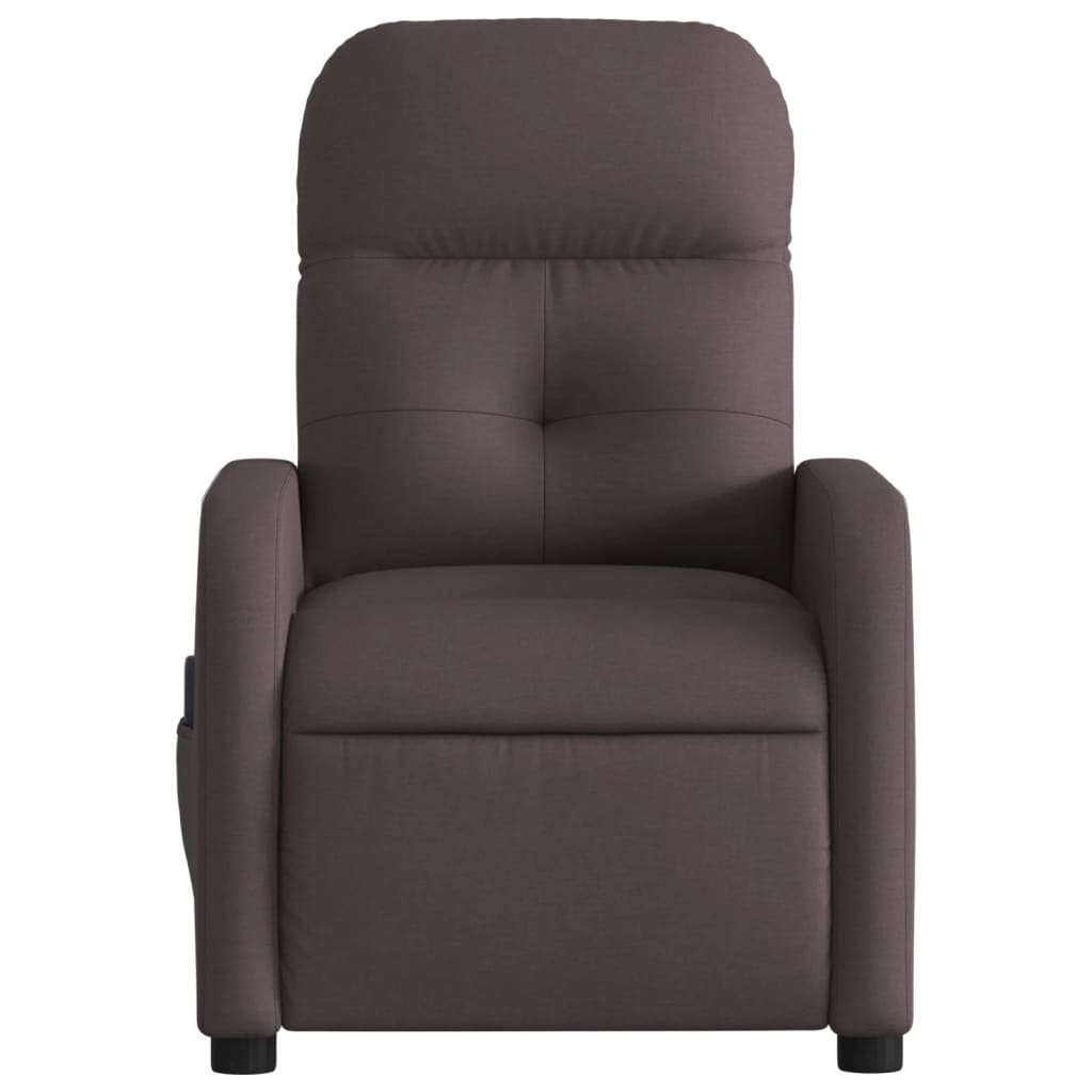 Fauteuil de massage inclinable électrique Marron foncé Tissu Fauteuils vidaXL   