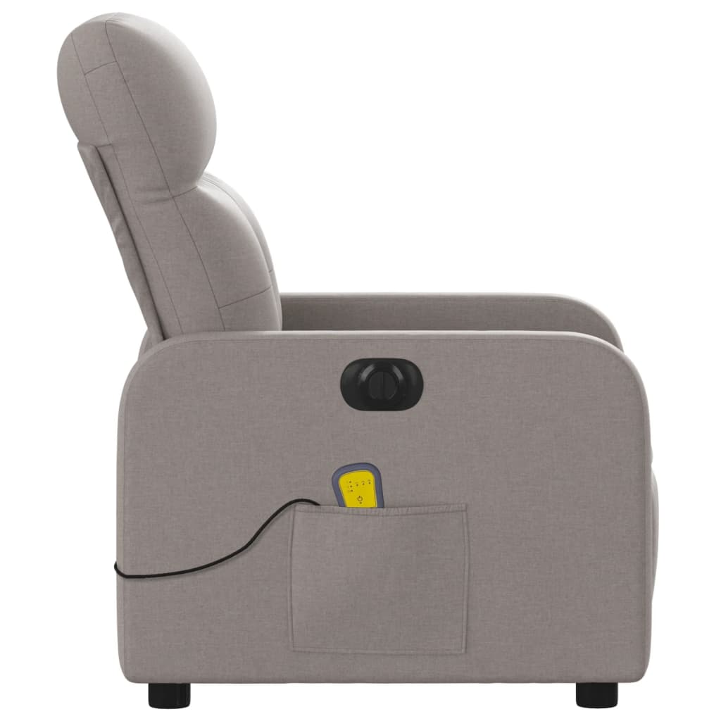 Fauteuil de massage inclinable électrique Taupe Tissu Fauteuils vidaXL   