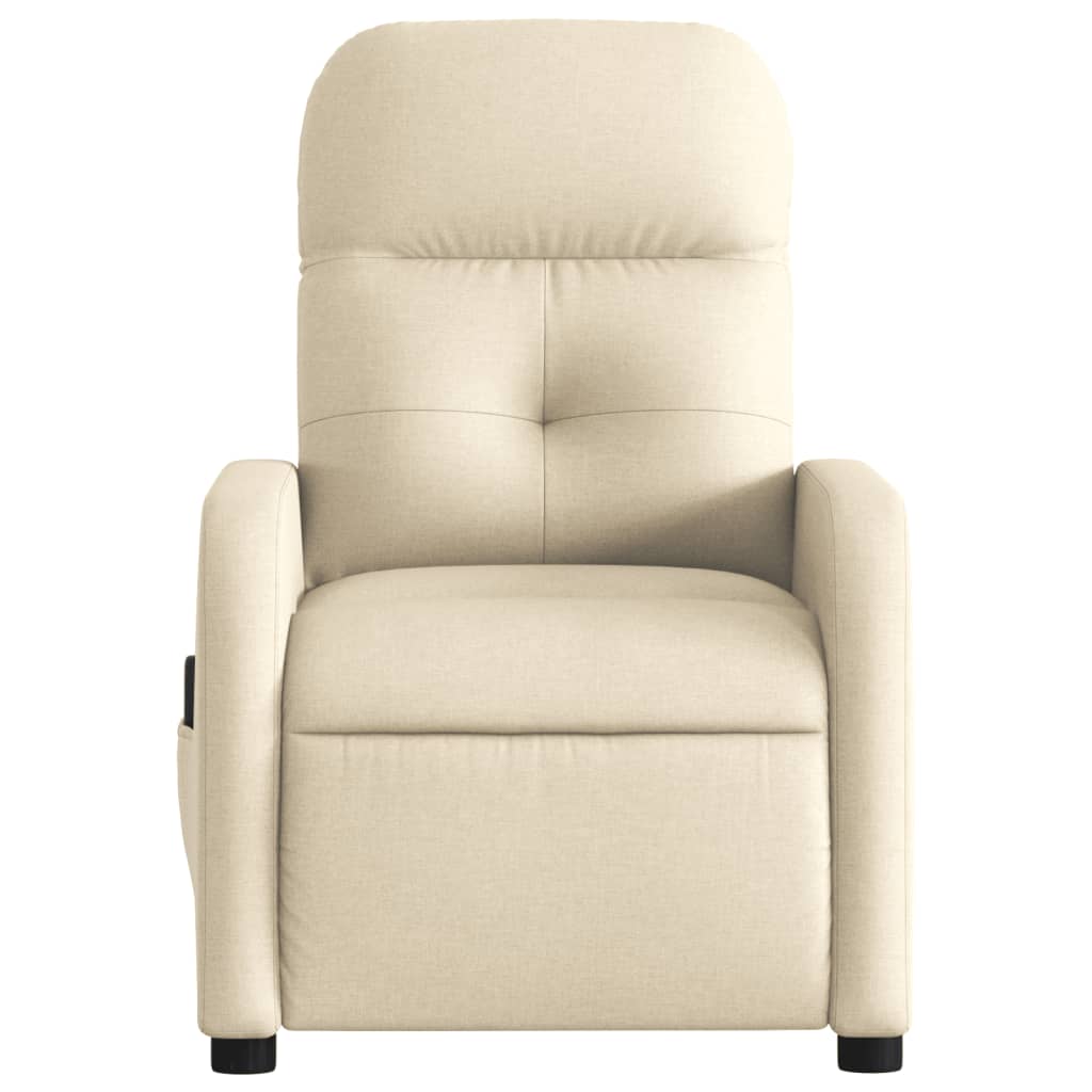 Fauteuil inclinable de massage électrique crème tissu Fauteuils vidaXL   