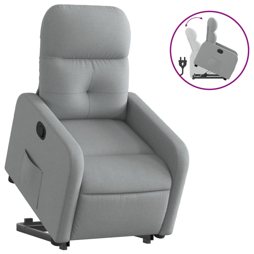 Fauteuil inclinable Gris clair Tissu Fauteuils vidaXL   