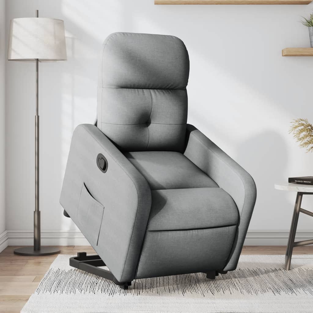 Fauteuil inclinable Gris clair Tissu Fauteuils vidaXL   