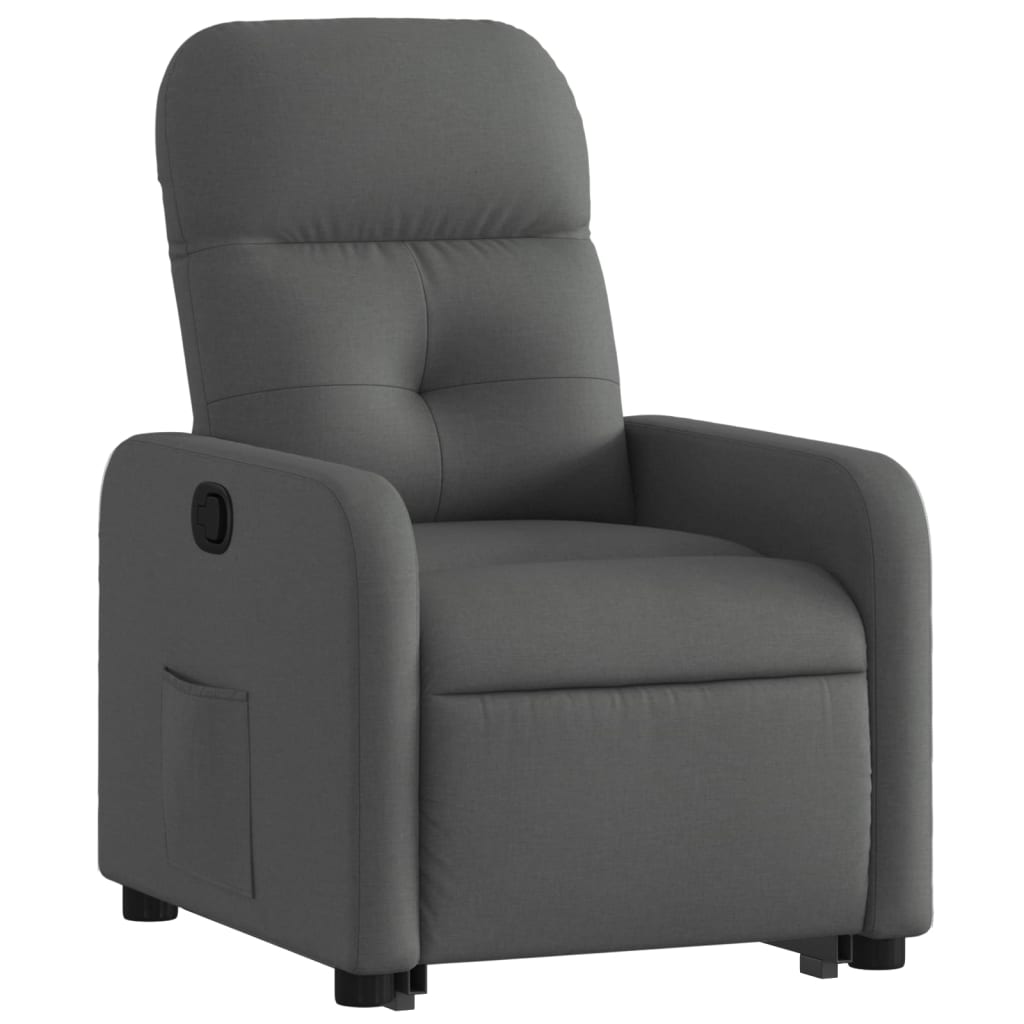 Fauteuil inclinable Gris foncé Tissu Fauteuils vidaXL   