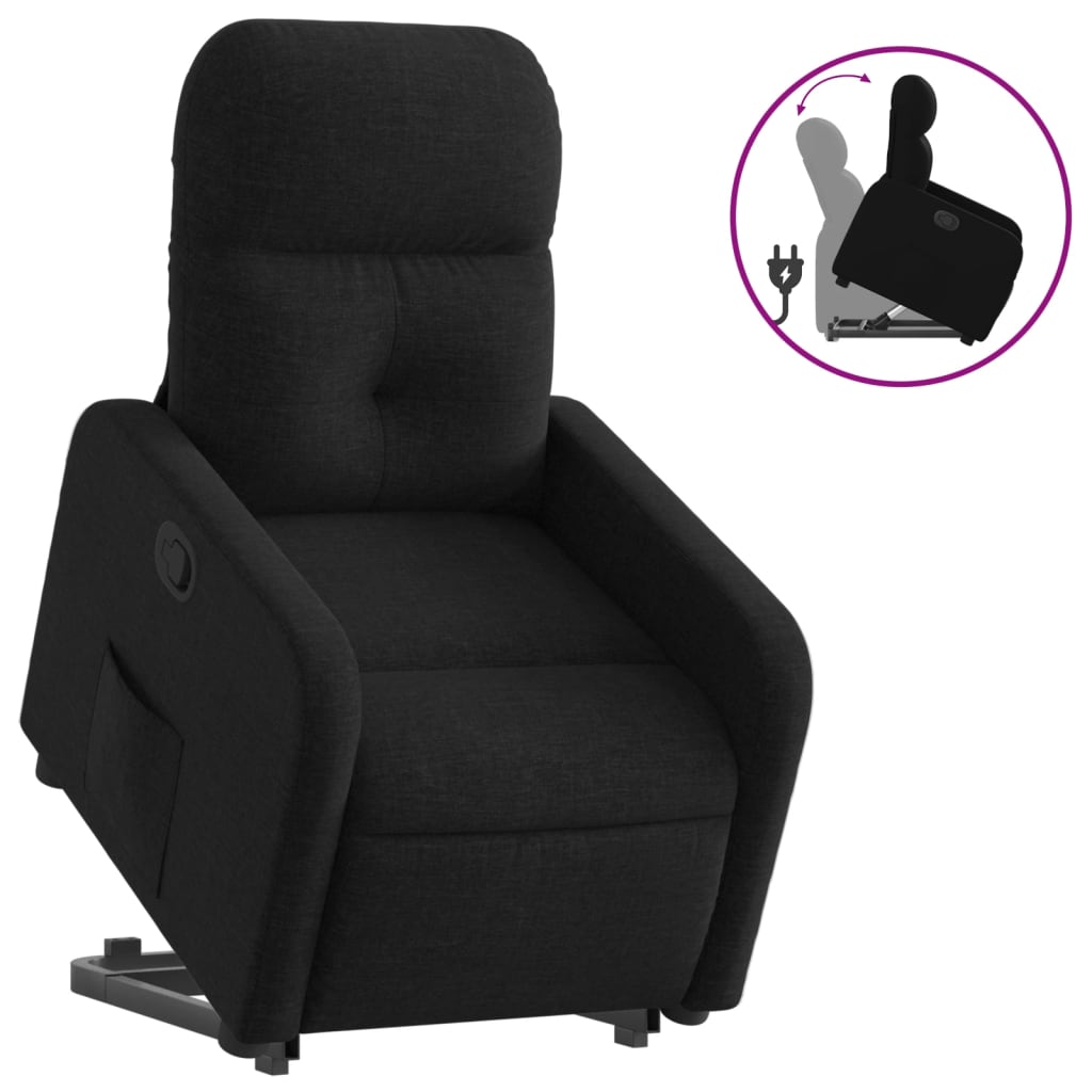 Fauteuil inclinable noir tissu Fauteuils vidaXL   