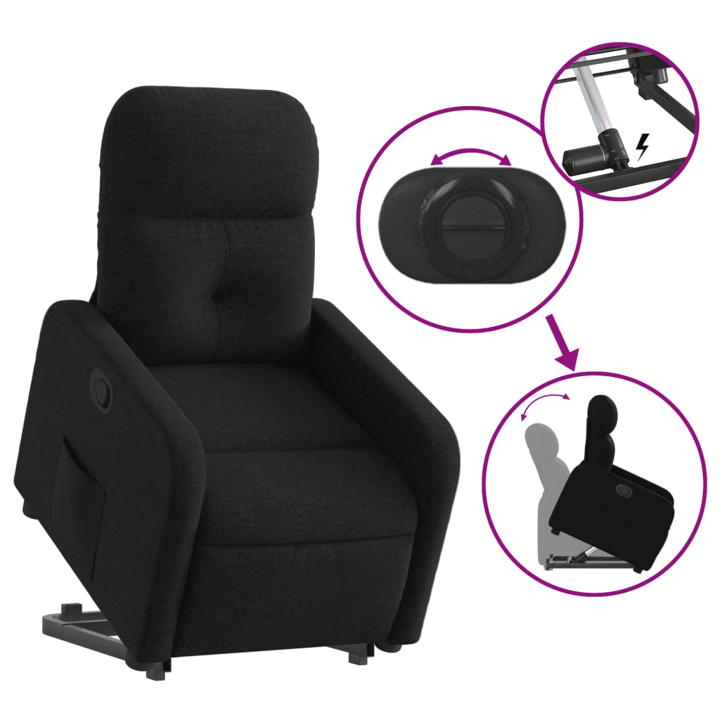 Fauteuil inclinable noir tissu Fauteuils vidaXL   