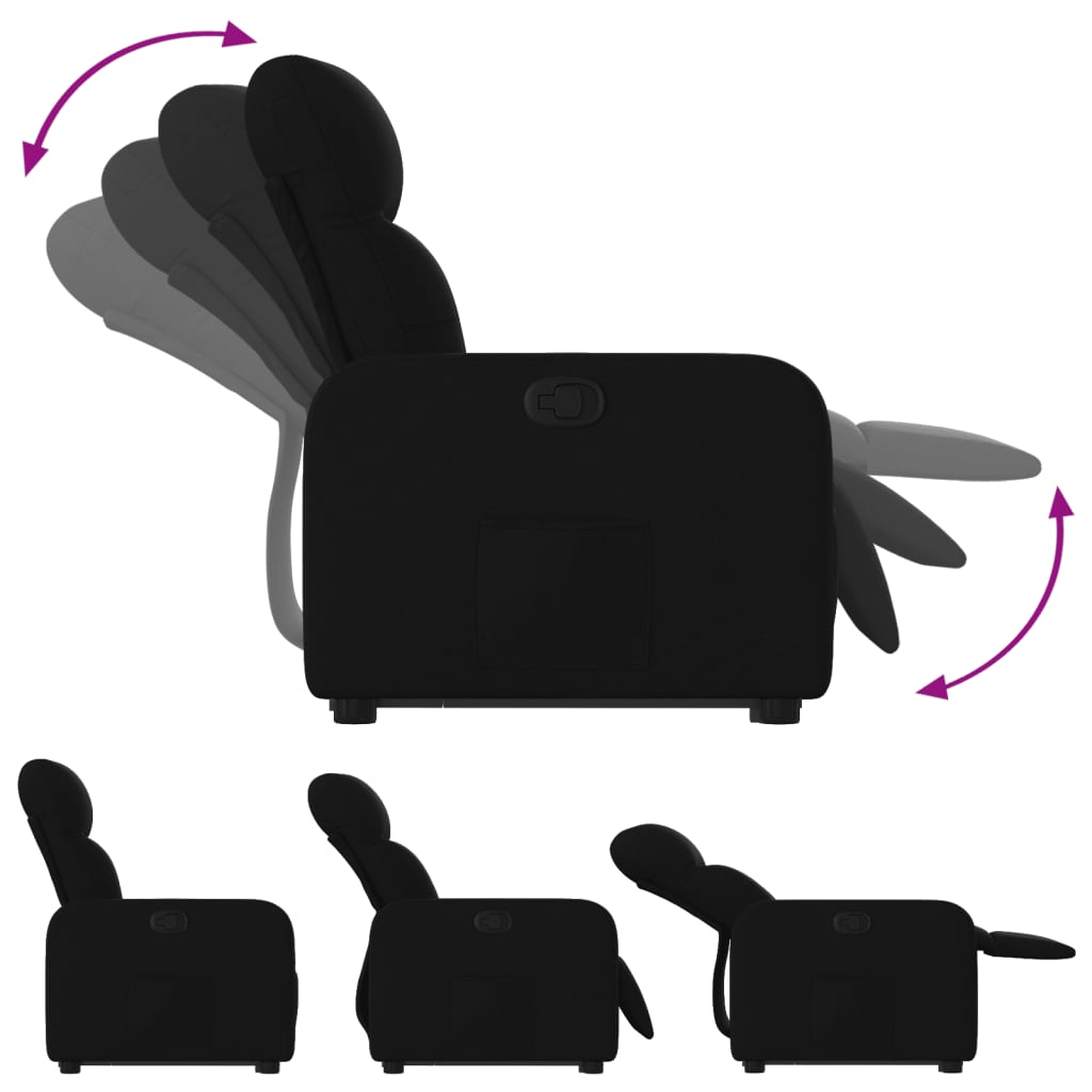 Fauteuil inclinable noir tissu Fauteuils vidaXL   