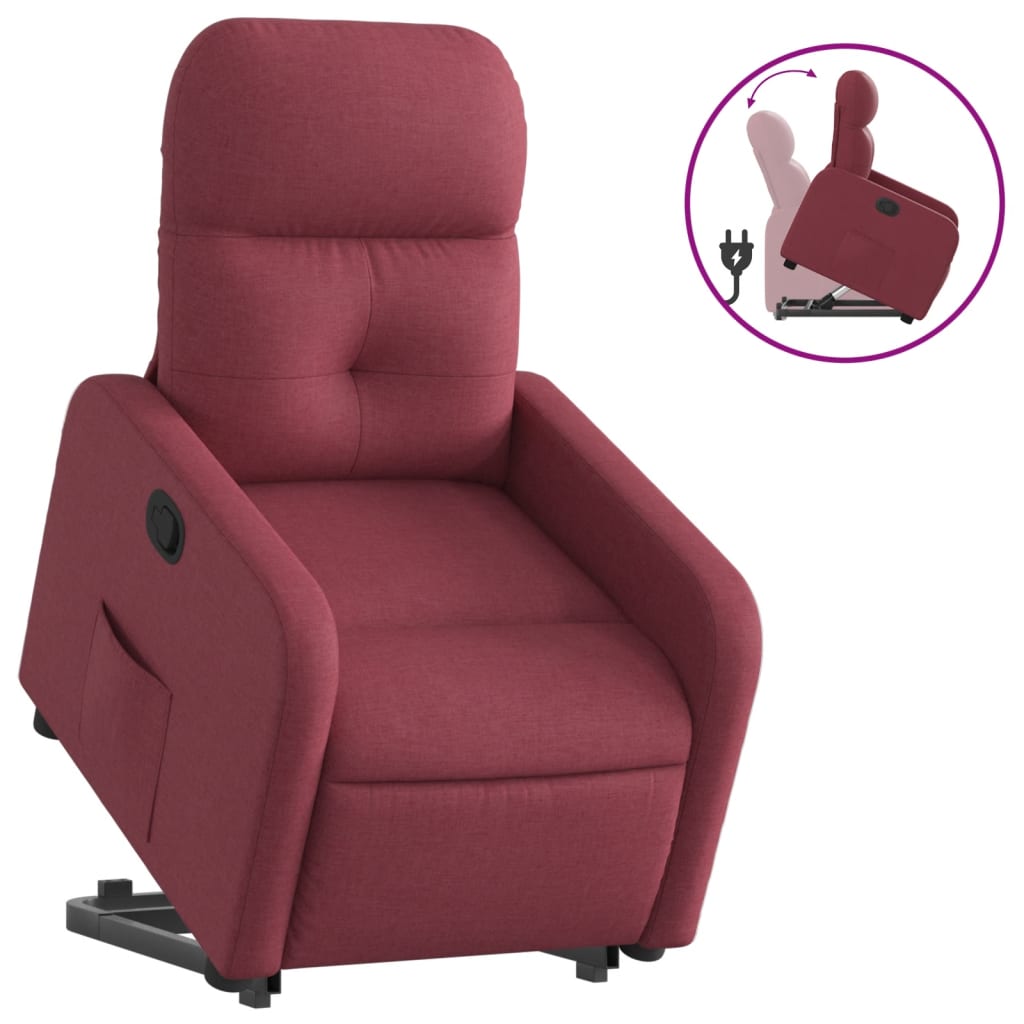 Fauteuil inclinable rouge bordeaux tissu - Xios Store SNC