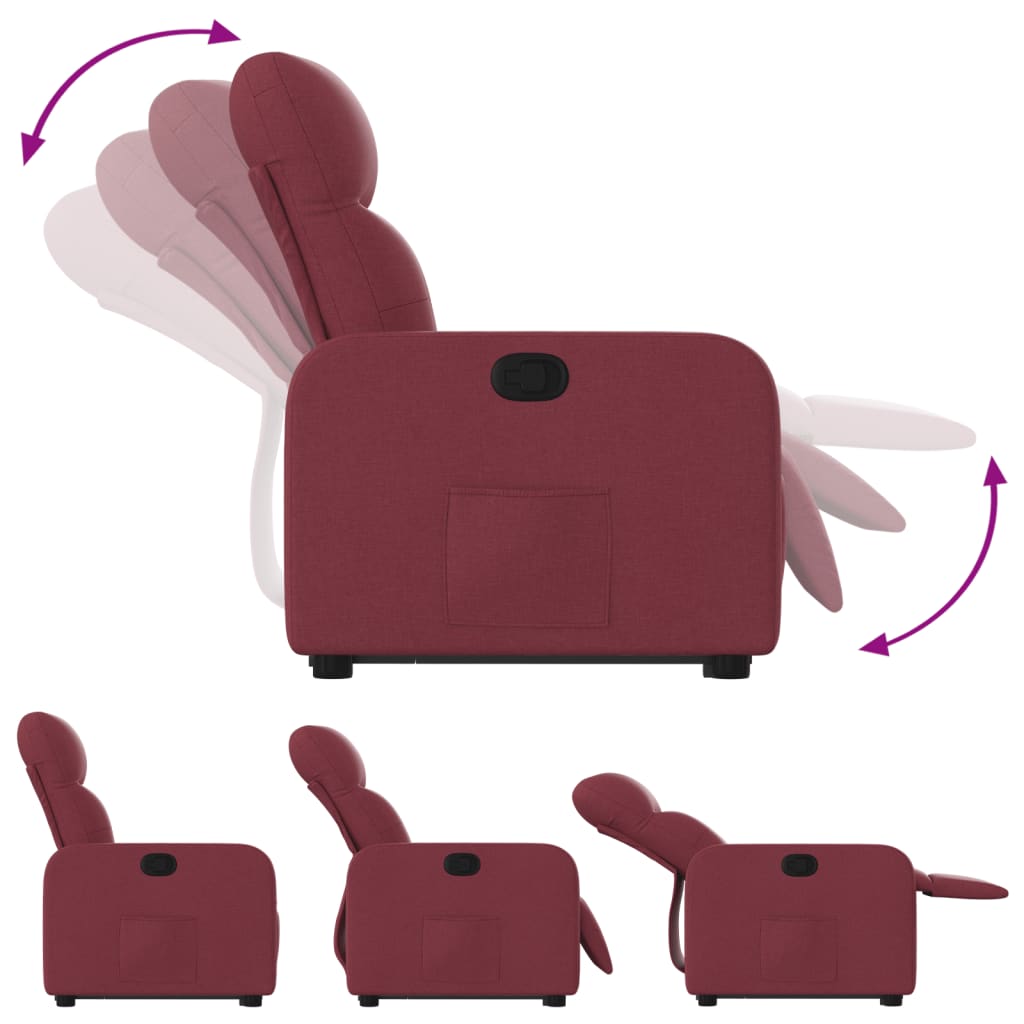 Fauteuil inclinable rouge bordeaux tissu - Xios Store SNC