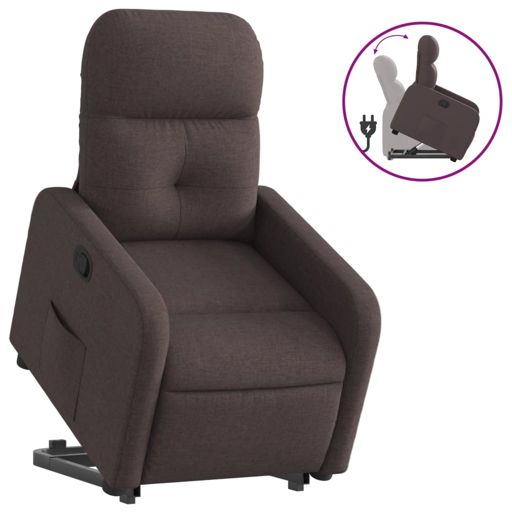 Fauteuil inclinable marron foncé tissu - Xios Store SNC