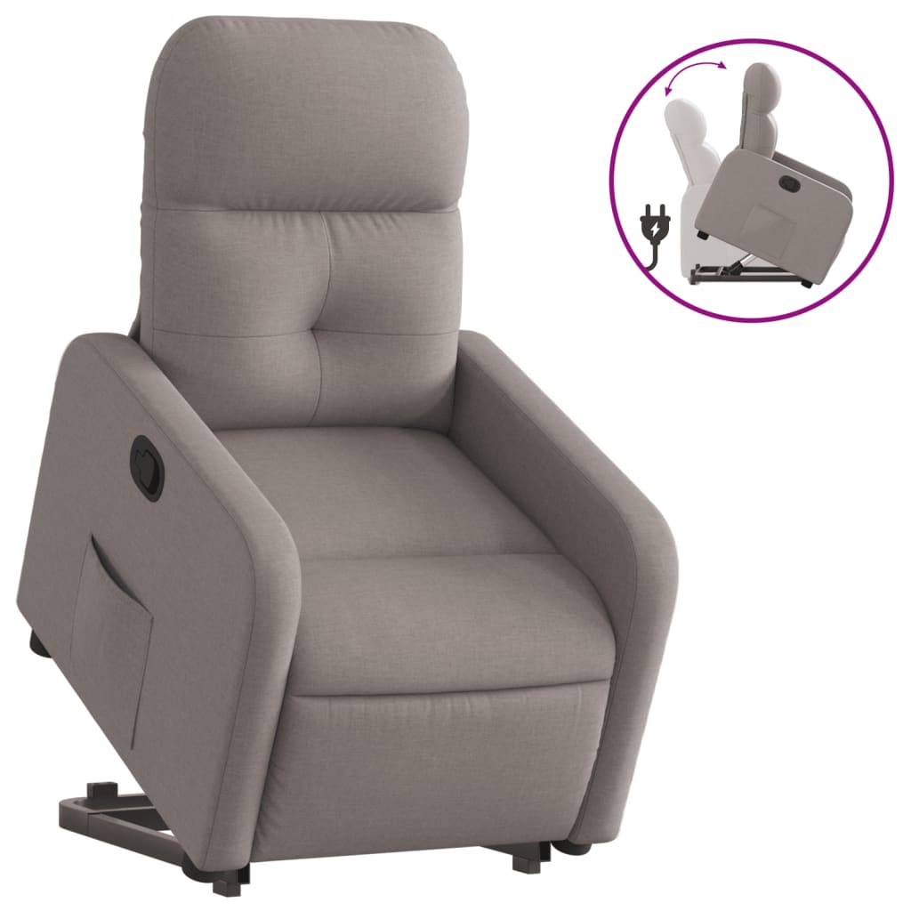 Fauteuil inclinable taupe tissu Fauteuils vidaXL   