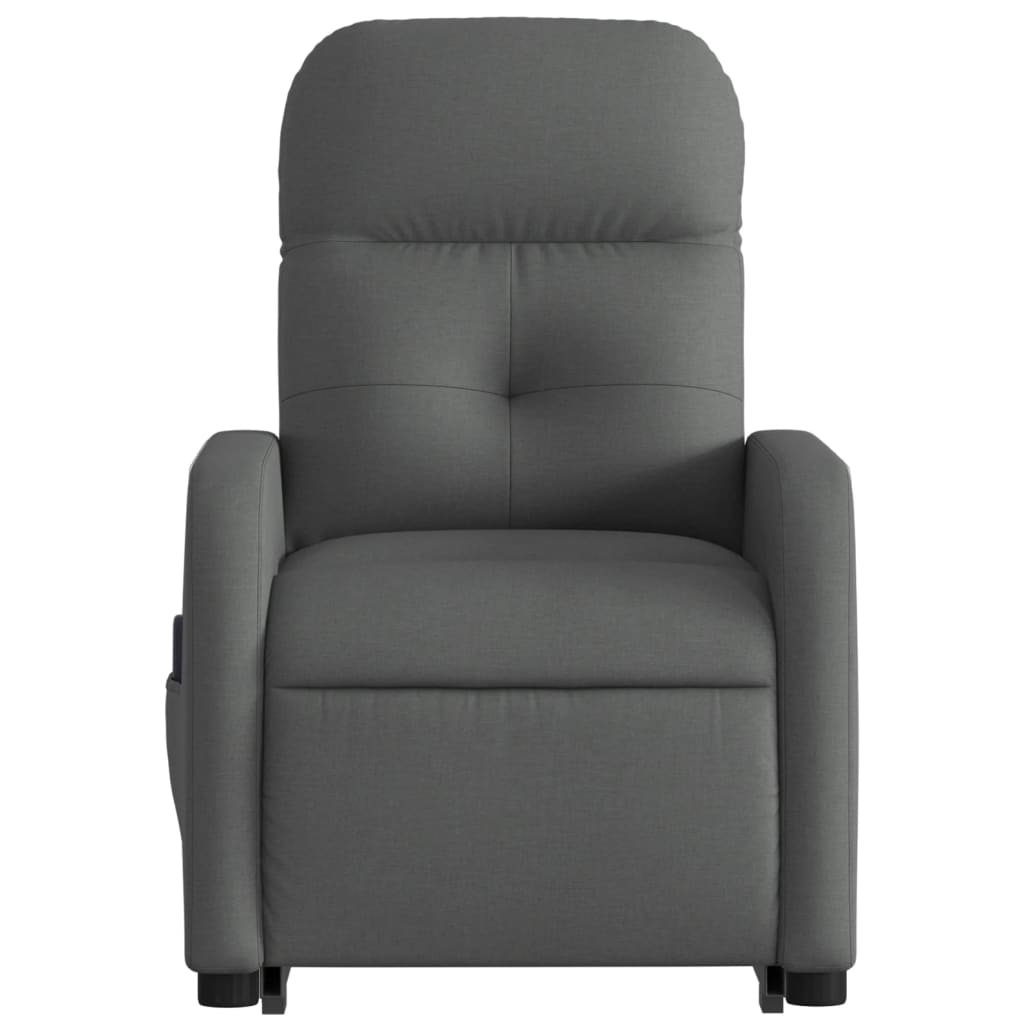 Fauteuil de massage inclinable Gris foncé Tissu Fauteuils vidaXL   