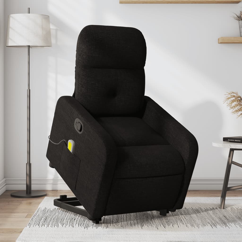 Fauteuil de massage inclinable Noir Tissu Fauteuils vidaXL   