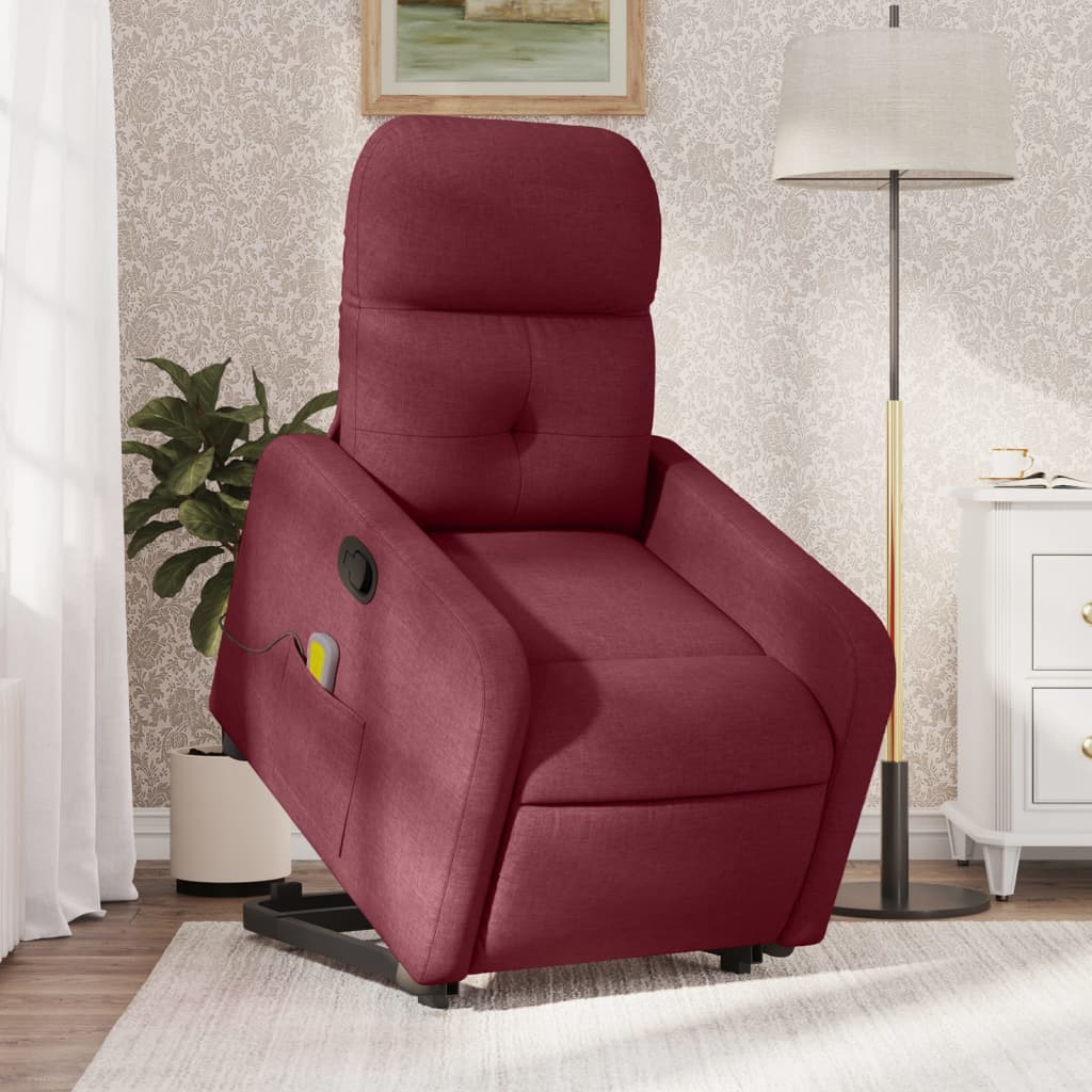 Fauteuil inclinable de massage Rouge bordeaux Tissu - Xios Store SNC