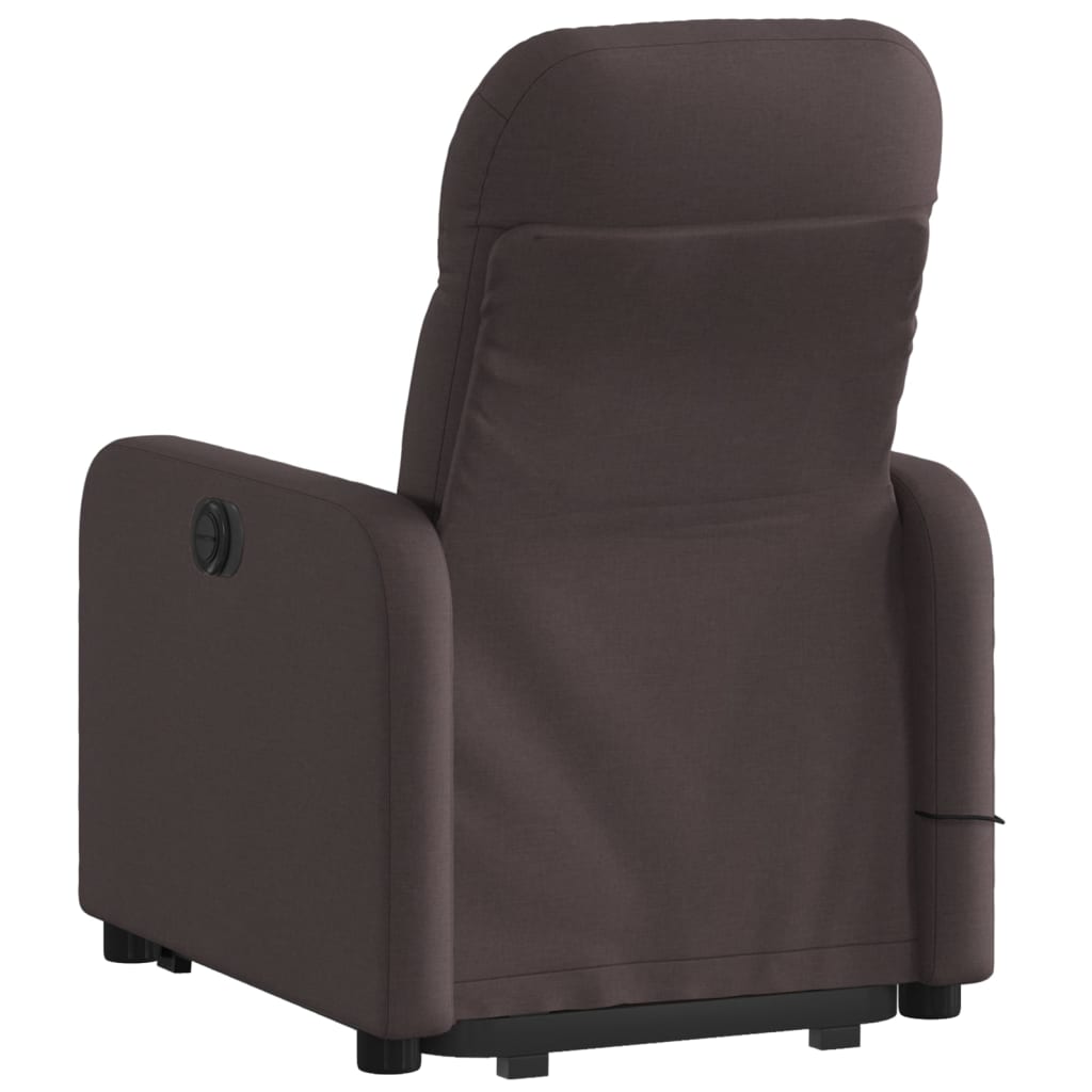 Fauteuil inclinable de massage Marron foncé Tissu Fauteuils vidaXL   