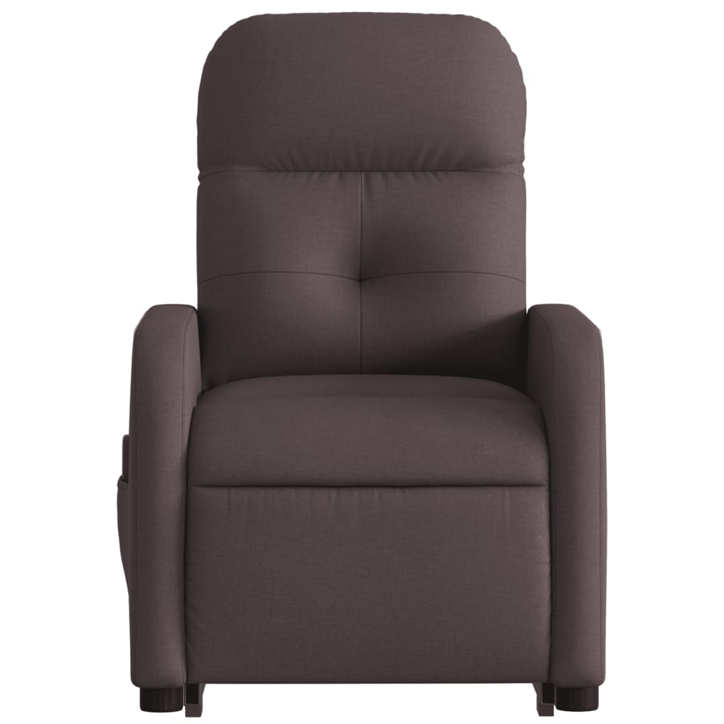 Fauteuil inclinable de massage Marron foncé Tissu Fauteuils vidaXL   