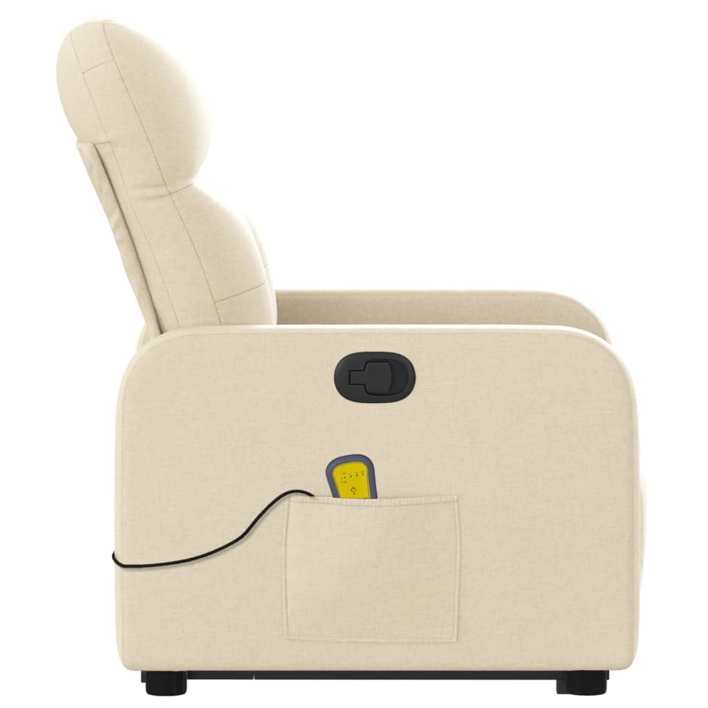 Fauteuil inclinable de massage Crème Tissu Fauteuils vidaXL   