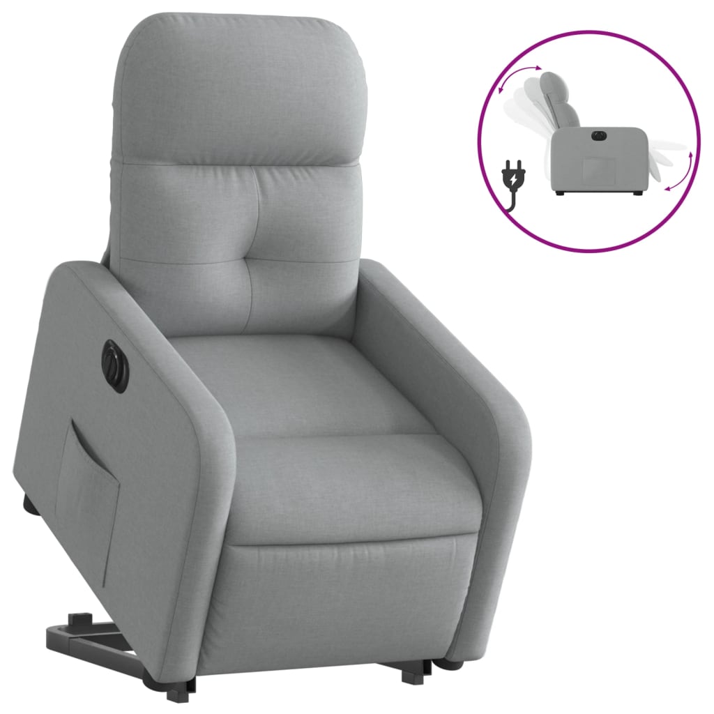 Fauteuil inclinable électrique gris clair tissu Fauteuils vidaXL   