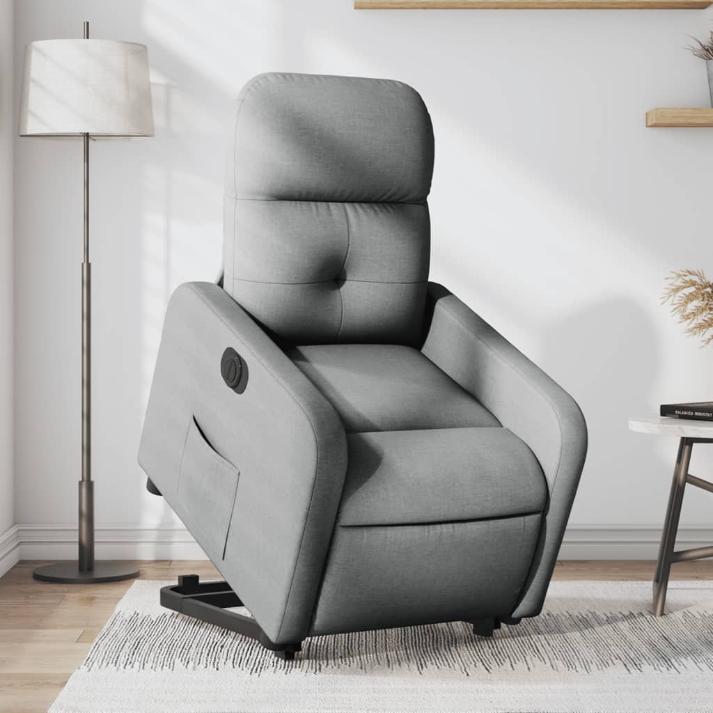 Fauteuil inclinable électrique gris clair tissu Fauteuils vidaXL   