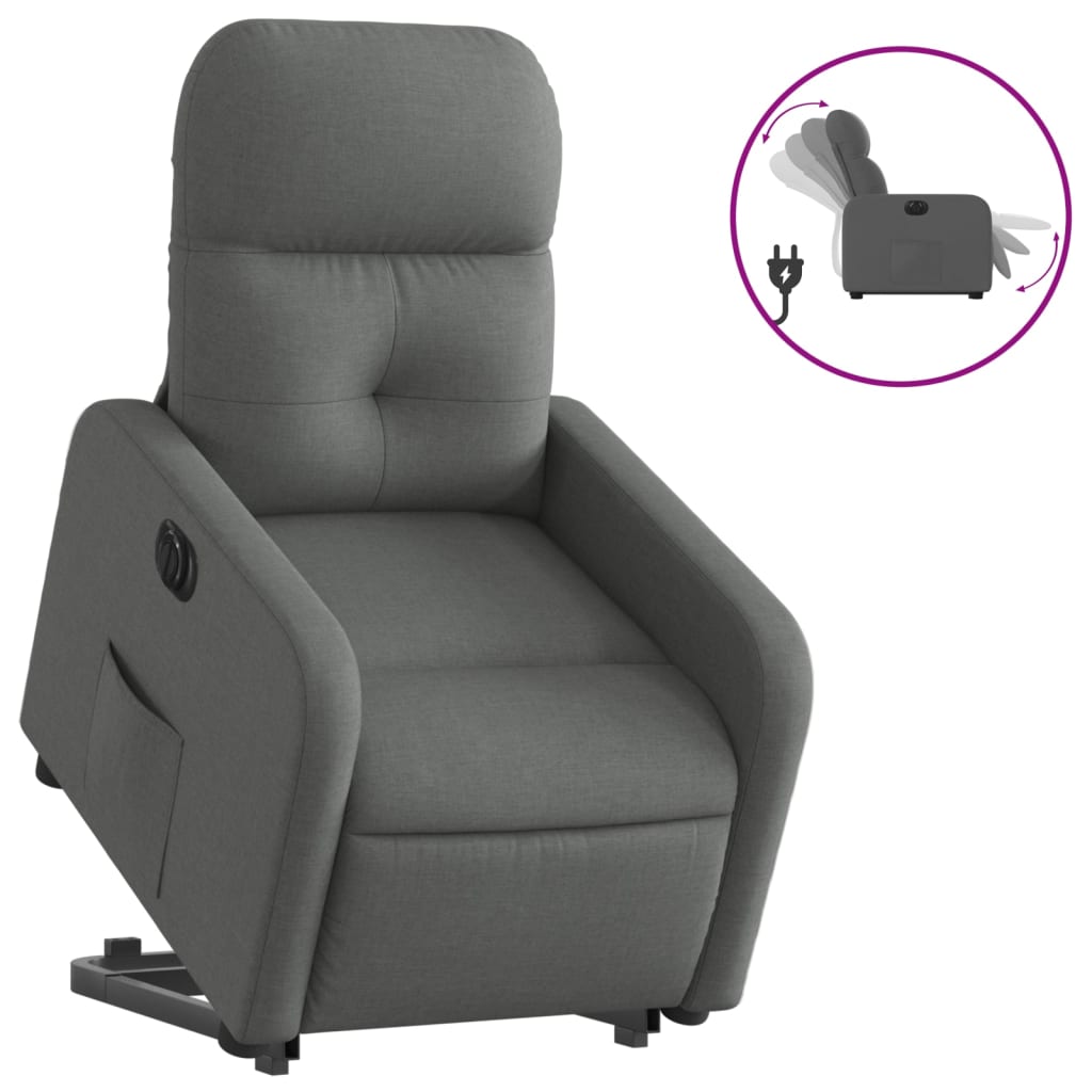 Fauteuil inclinable électrique gris foncé tissu Fauteuils vidaXL   