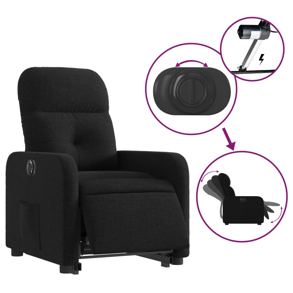 Fauteuil inclinable électrique noir tissu Fauteuils vidaXL   