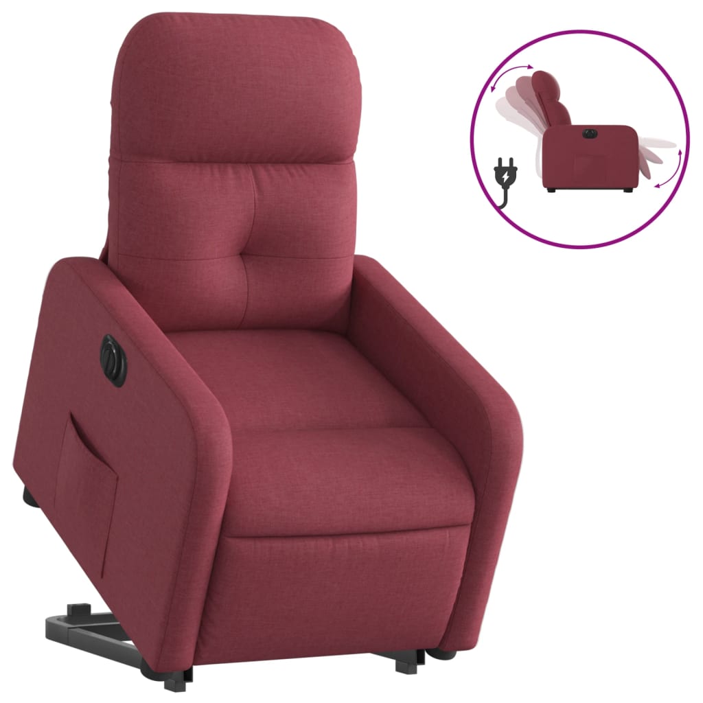 Fauteuil inclinable électrique rouge bordeaux tissu - Xios Store SNC