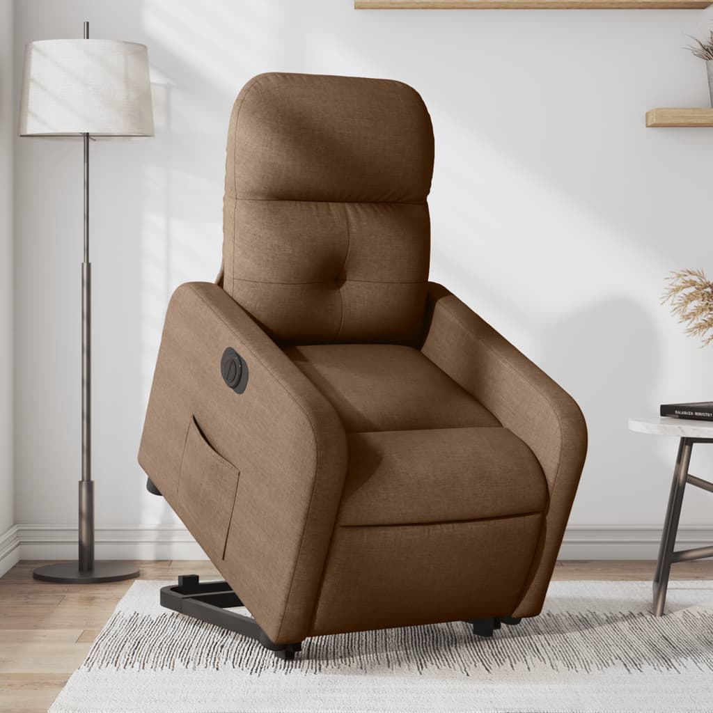 Fauteuil inclinable électrique marron tissu - Xios Store SNC