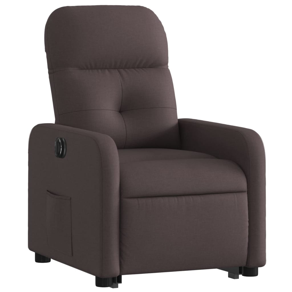 Fauteuil inclinable électrique marron foncé tissu - Xios Store SNC