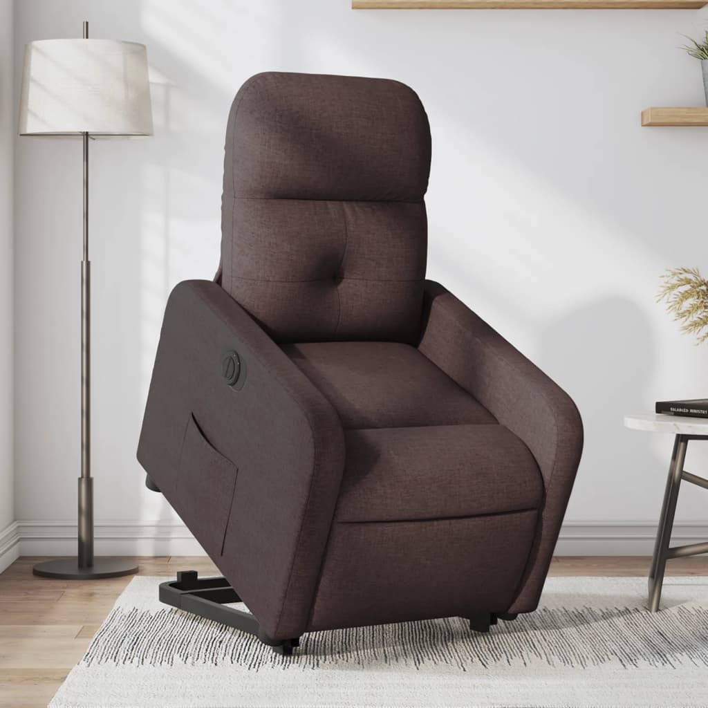 Fauteuil inclinable électrique marron foncé tissu - Xios Store SNC