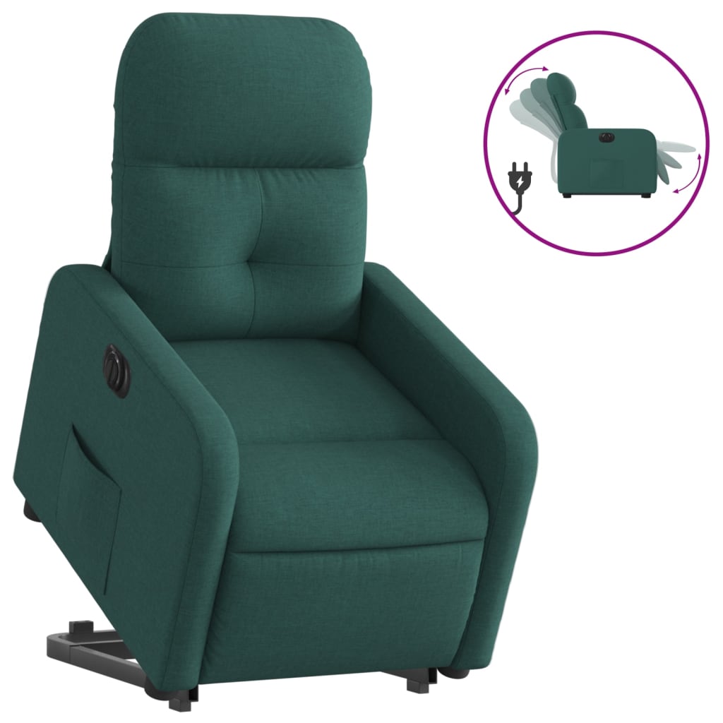 Fauteuil inclinable électrique vert foncé tissu - Xios Store SNC