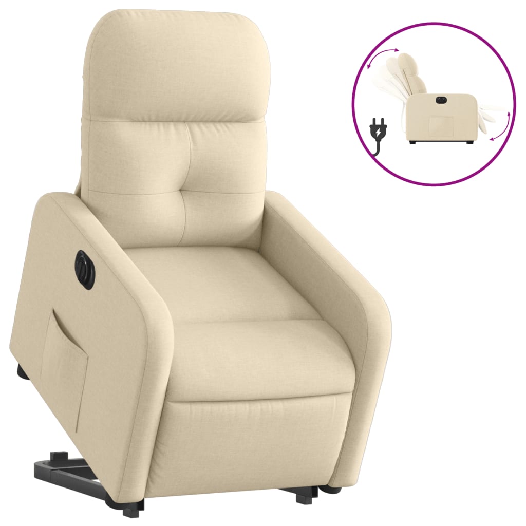 Fauteuil inclinable électrique crème tissu - Xios Store SNC